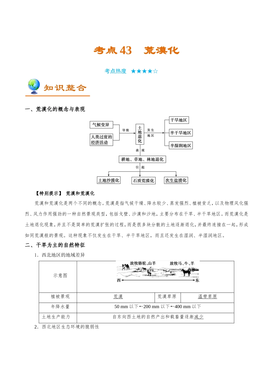【高考地理考点专题】考点43 荒漠化.doc_第1页