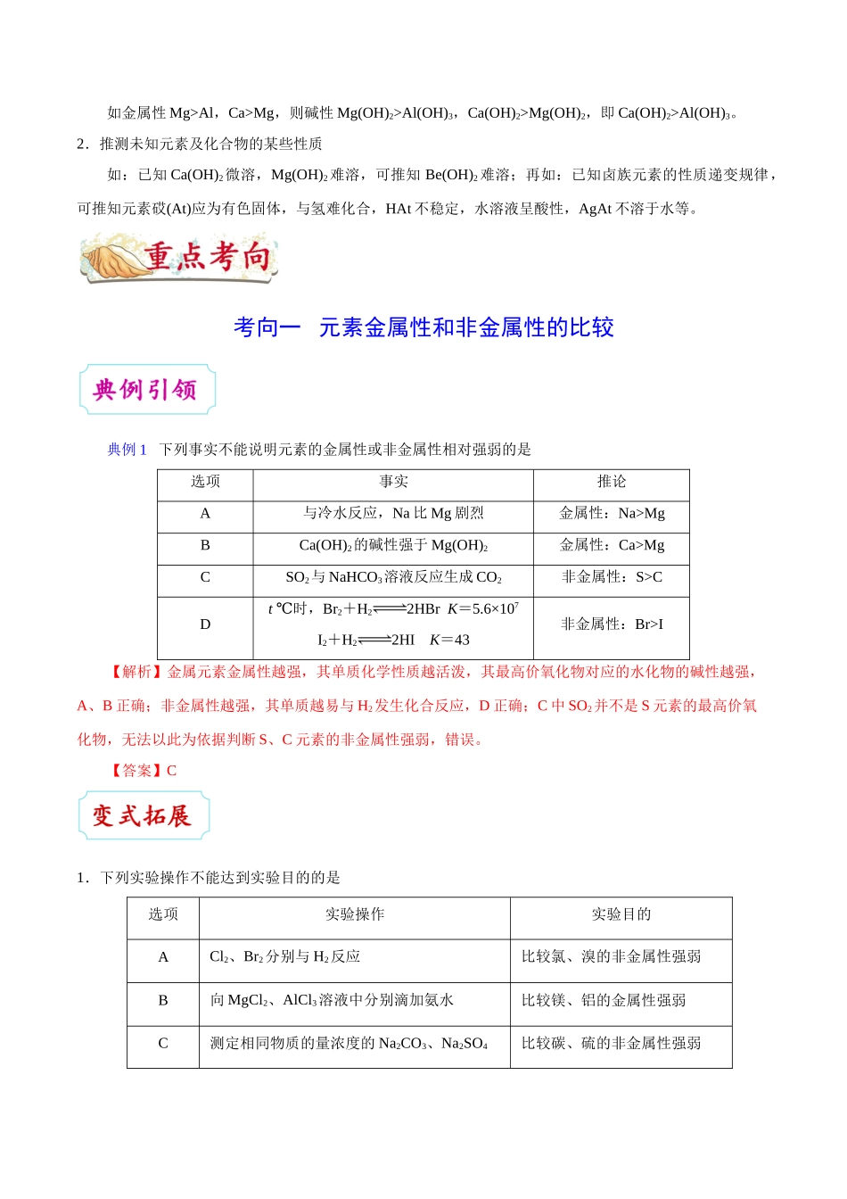 【高考化学考点专题】考点27 元素周期律及其应用.doc_第3页