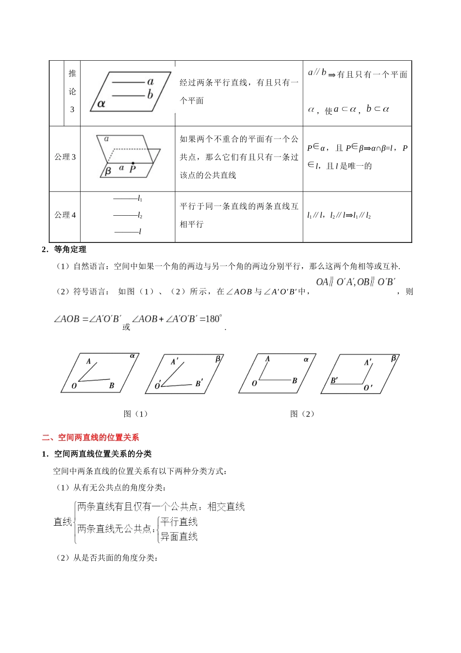【高考理科数学考点专题】考点30 空间点、直线、平面之间的位置关系.docx_第2页
