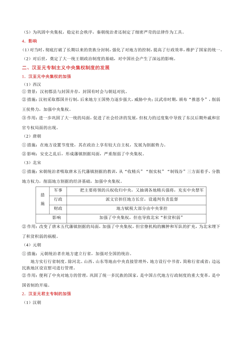 【高考历史考点专题】考点02 秦至元政治制度的演变.doc_第2页