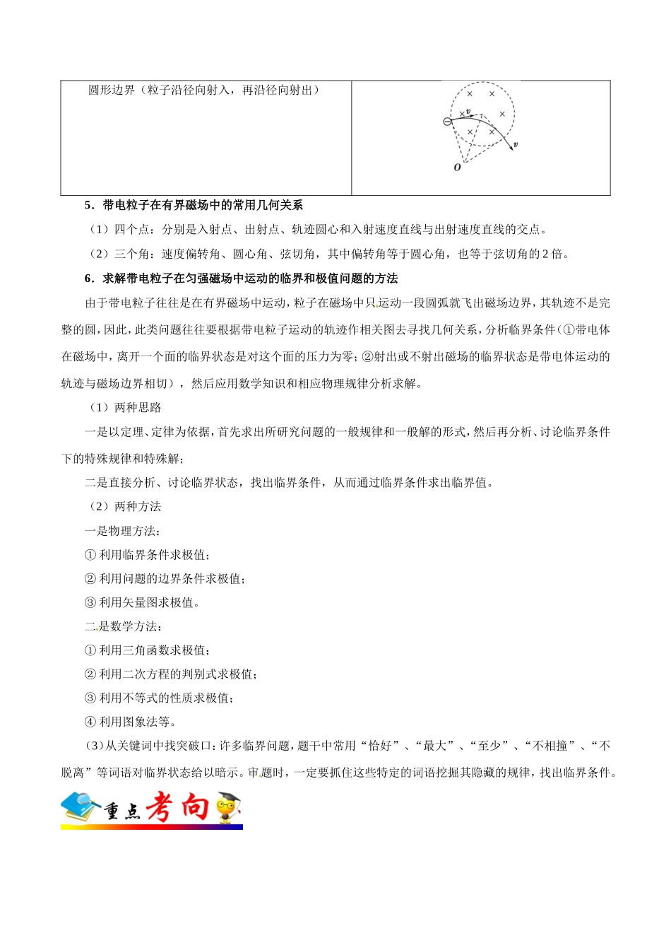 【高考物理考点专题】考点46 洛伦兹力  带电粒子在磁场中的运动.doc_第3页