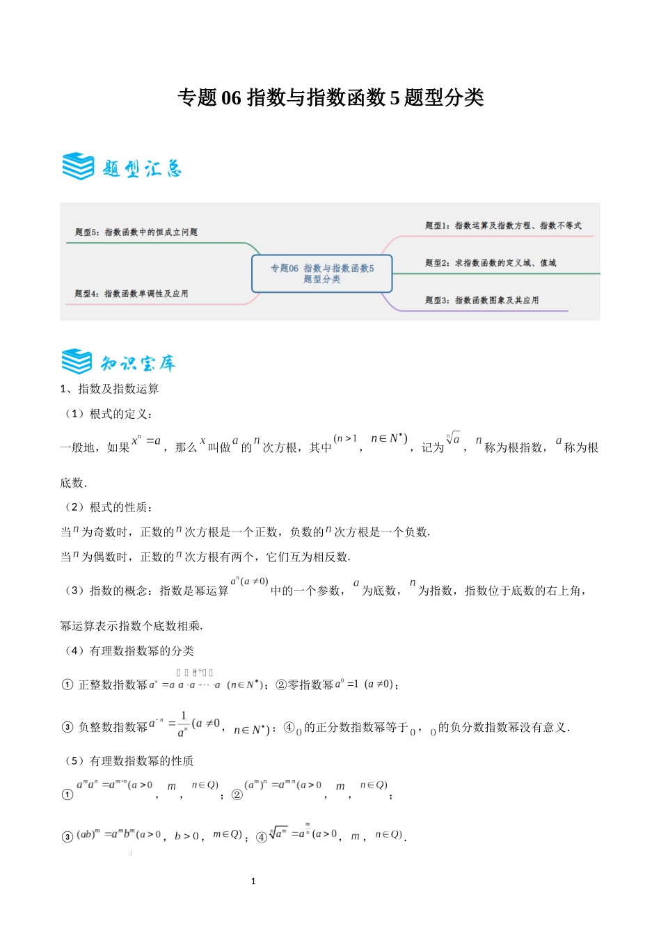专题06 指数与指数函数5题型分类-备战2025年高考数学一轮专题复习全套考点突破和专题检测（解析版）.docx_第1页