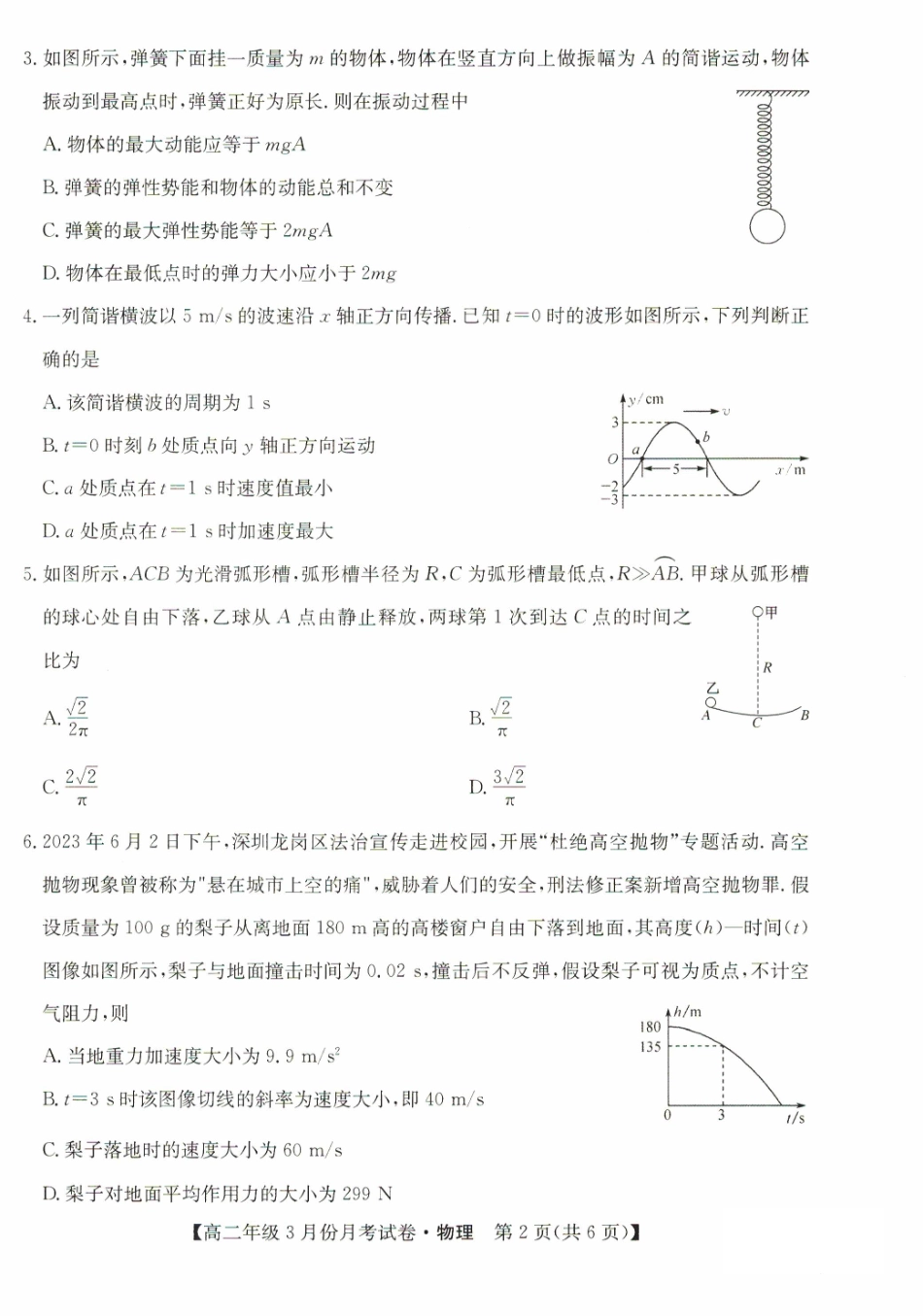 2023-2024学年高二下学期3月月考物理试题.pdf_第2页