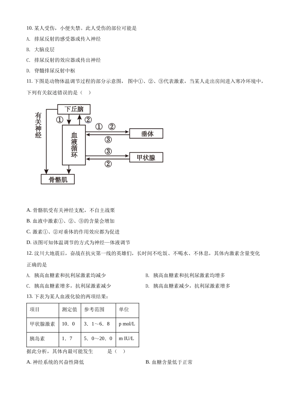 辽宁省抚顺市六中2020-2021学年高二上学期期末生物试题（原卷版）.docx_第3页