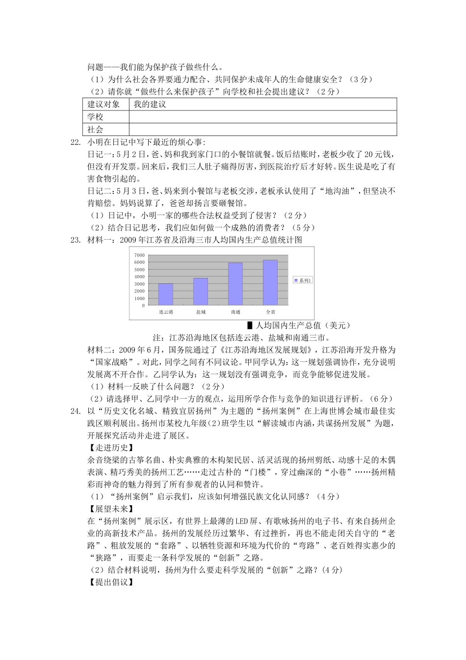 2010年江苏省扬州市初中政治试题.doc_第3页