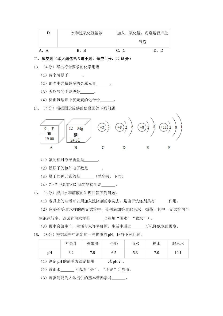 2018年辽宁省盘锦市中考化学试题（空白卷）.docx_第3页