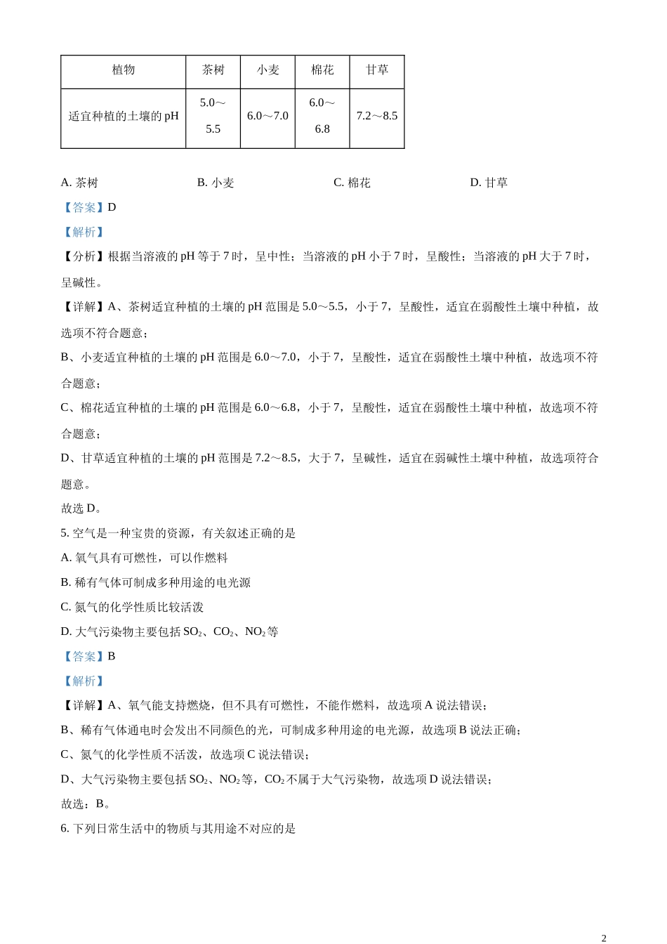 精品解析：2023年辽宁省盘锦市中考化学真题（解析版）.docx_第2页