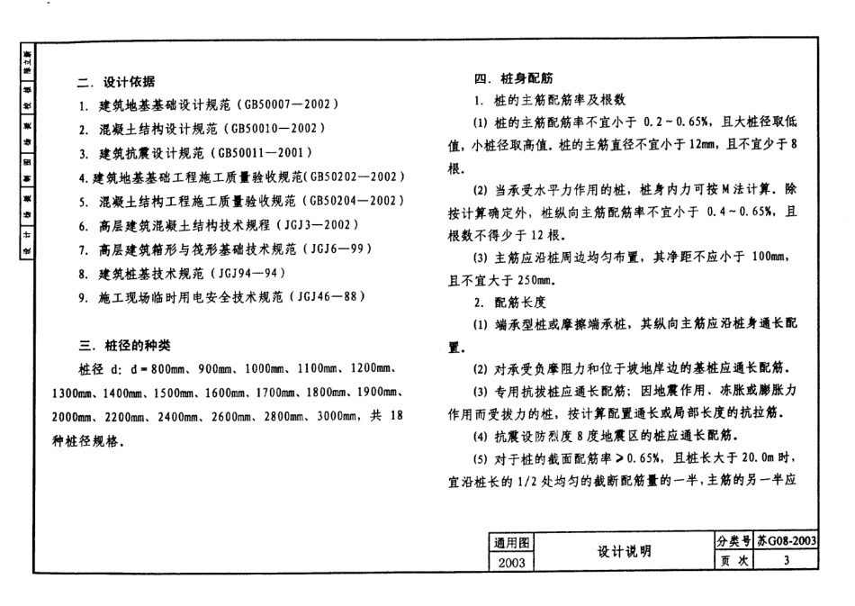 苏G08-2003 人工挖孔桩图集.pdf_第2页