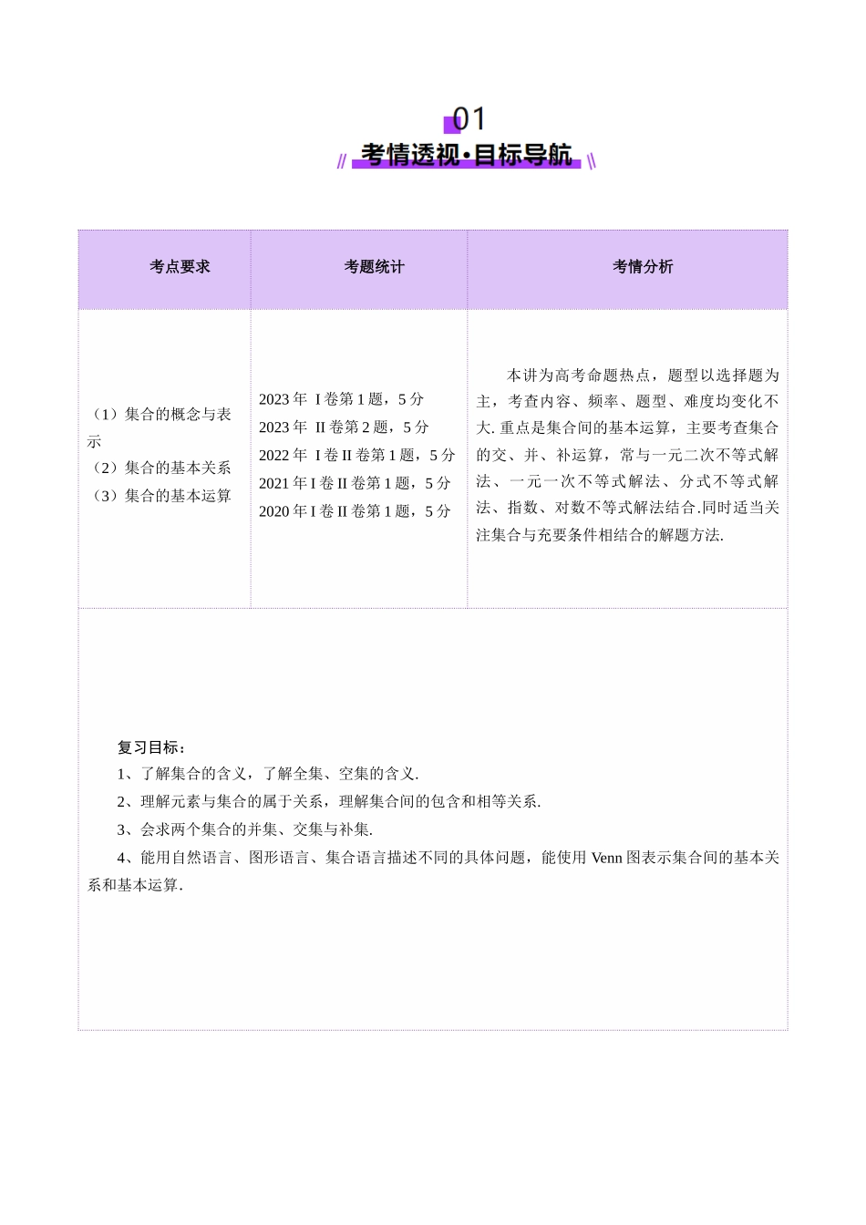 【2025年新高考备考】数学一轮复习-第01讲 集合（八大题型）（讲义）（解析版）.docx_第2页