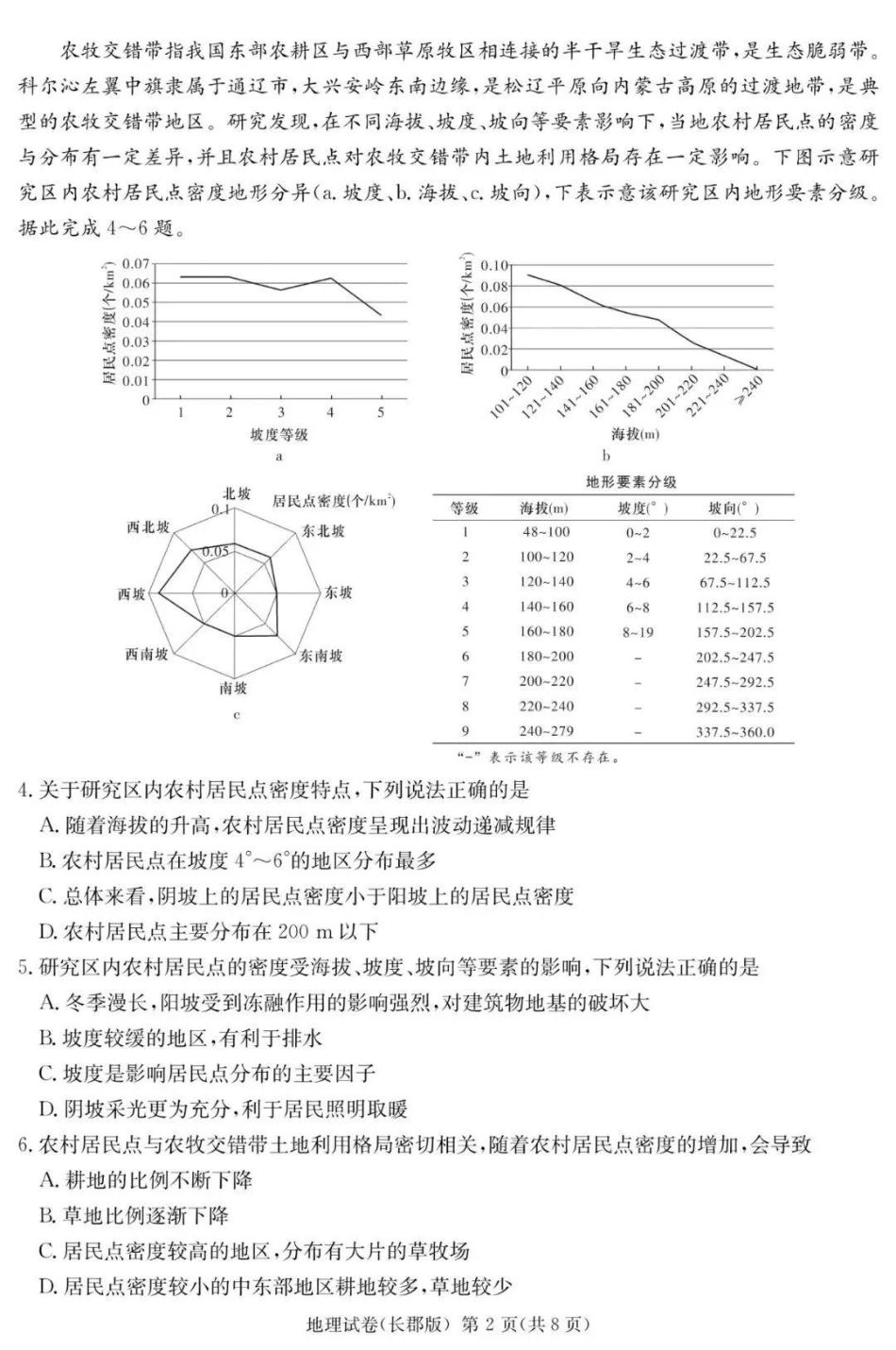 地理试卷【Top5强校】【湖南卷】湖南省炎嘚英才大联考长郡中学2025届高三5月模拟试卷（一）.pdf_第2页