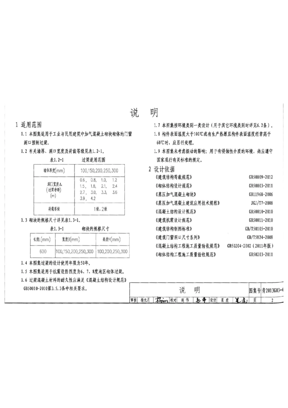 青2013G03-4 钢筋混凝土过梁(四) 加气混凝土砌块砌体.pdf_第3页