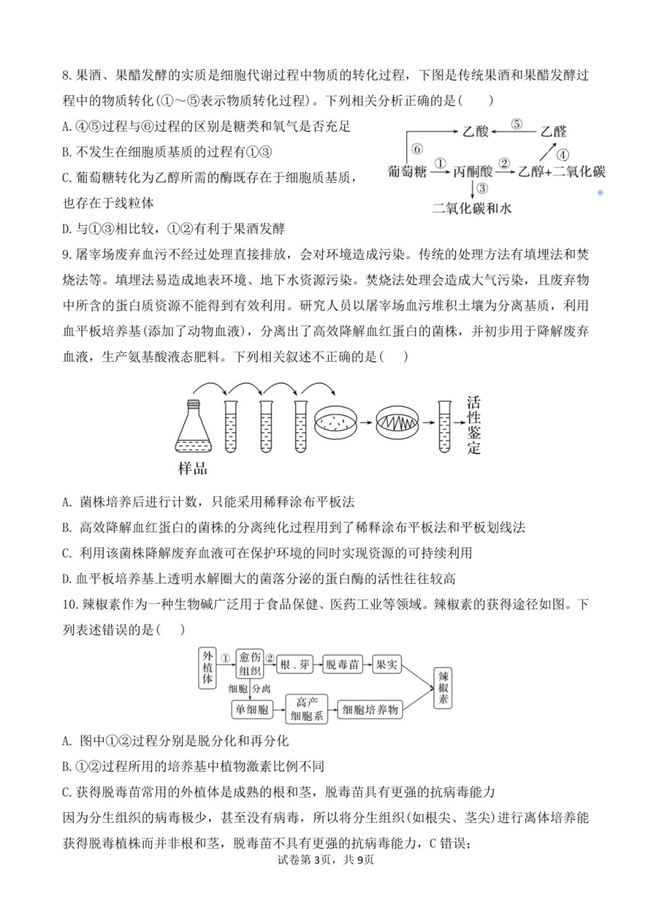 广东省清远市四校联盟2024-2025学年高二下学期期中联考试题 生物含答案.pdf_第3页