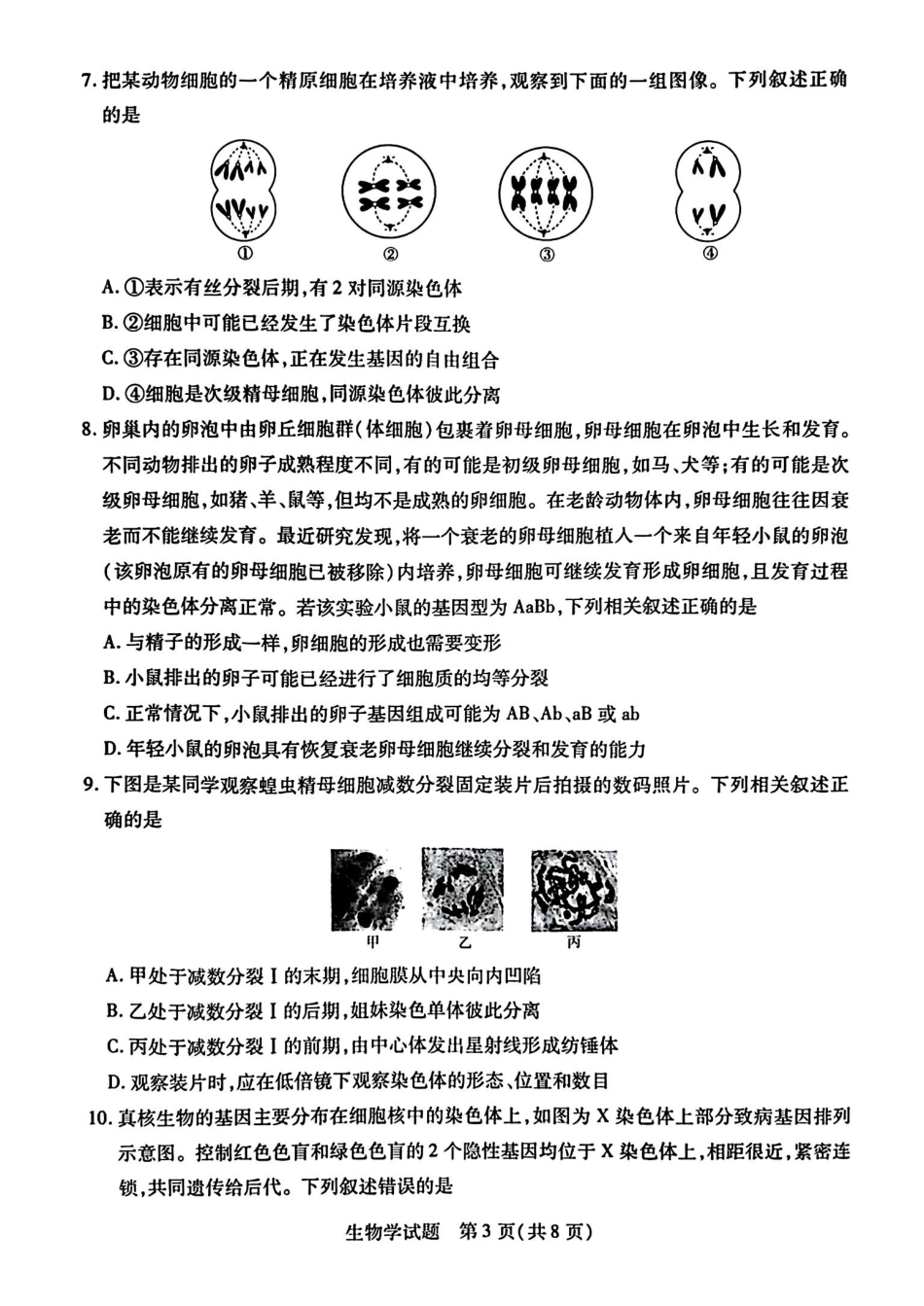 河南省南阳六校2024-2025学年高一下学期期中考试 生物含解析.pdf_第3页