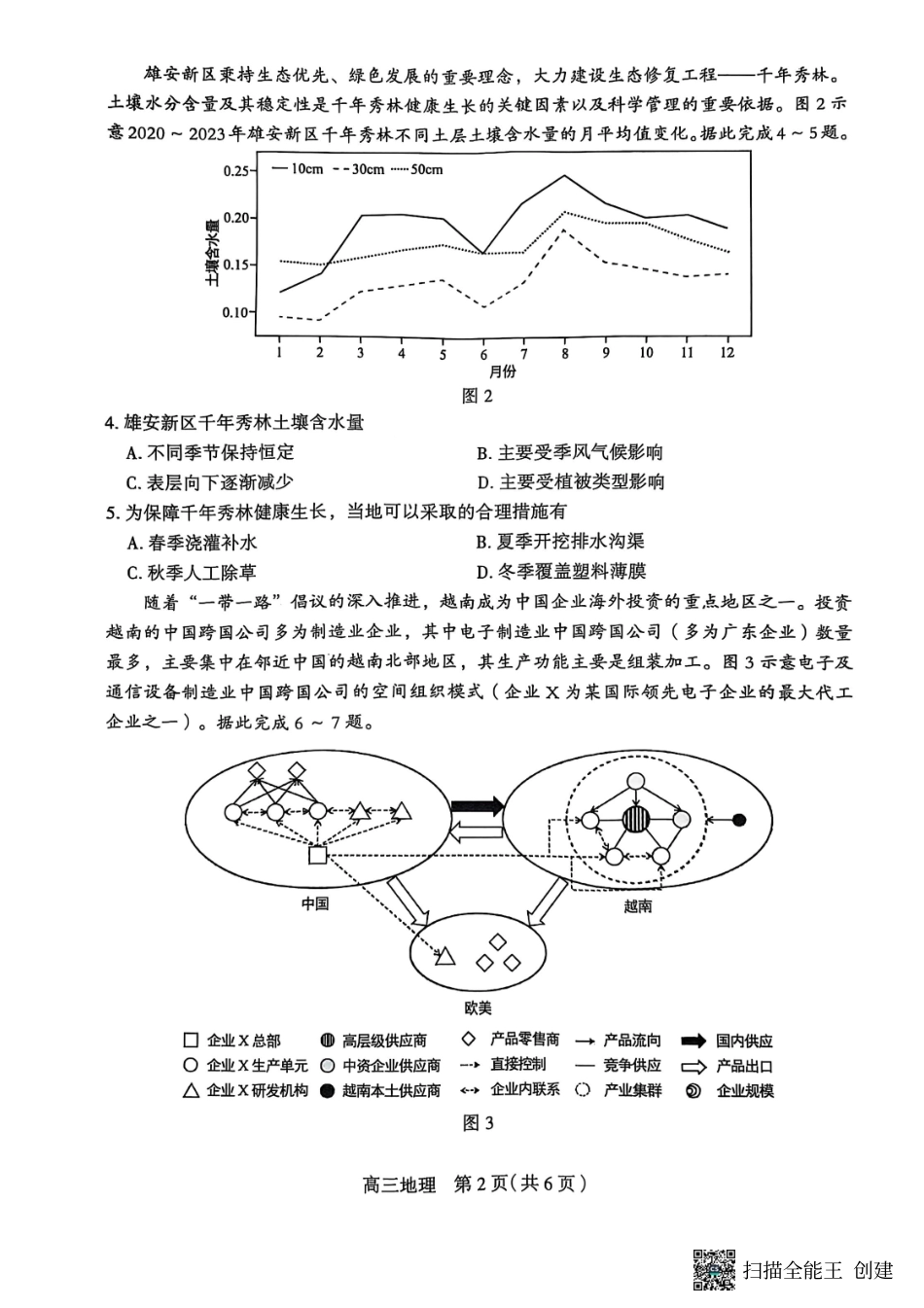 地理试卷河北省石家庄市2025届普通高中高三教学质量检测（三）（石家庄三模）（5.13-5.15）.pdf_第2页