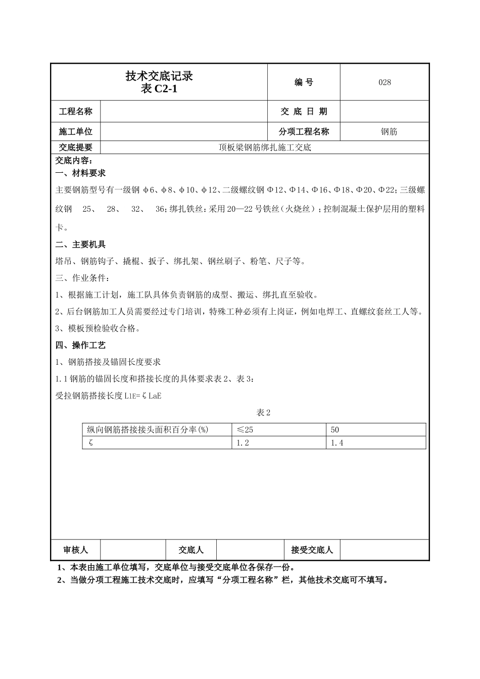 顶板、梁钢筋技术交底.doc_第1页