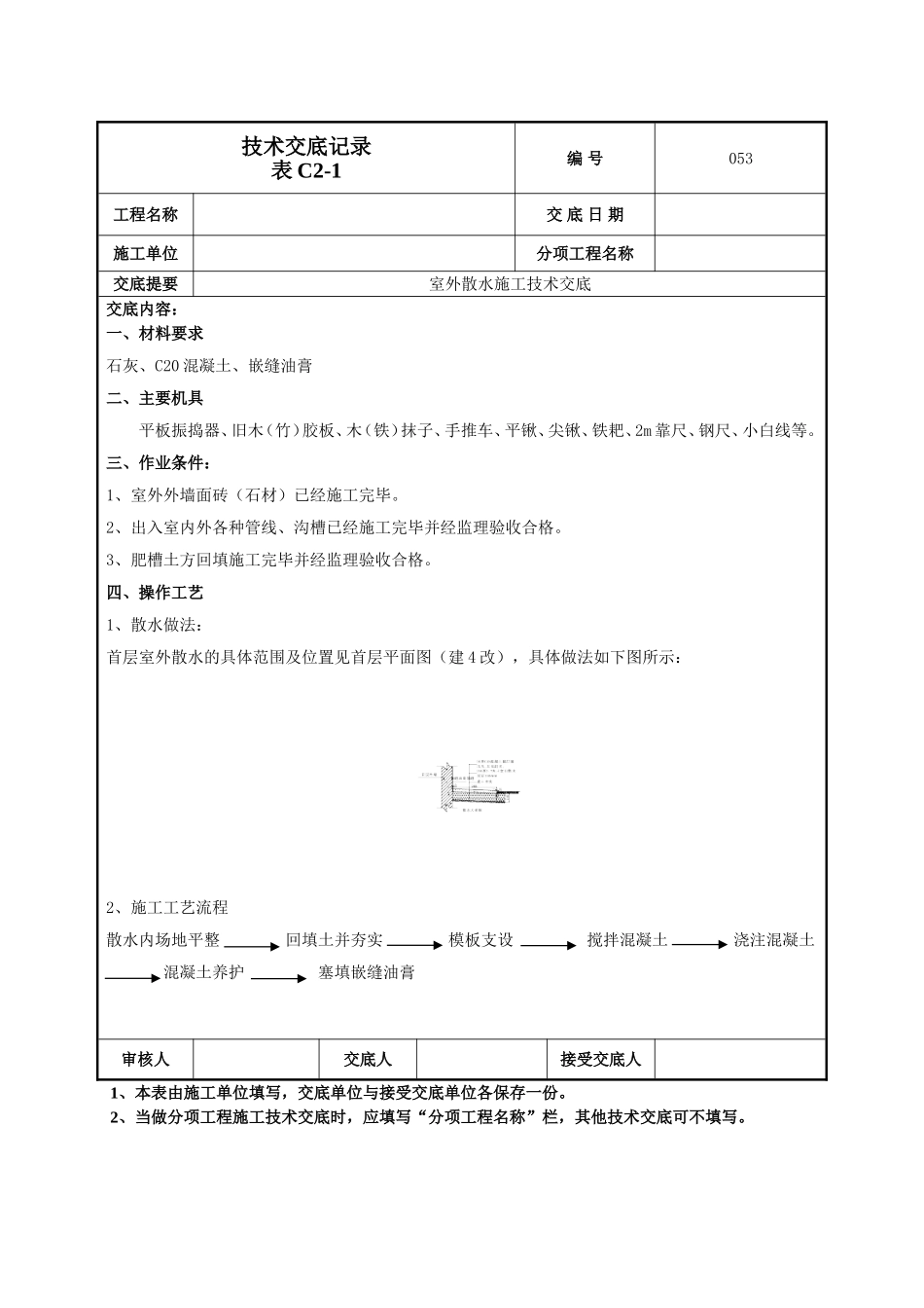 室外散水施工技术交底.doc_第1页