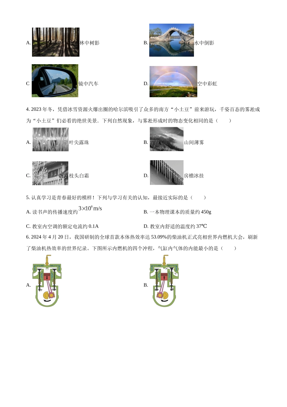 2024年山东省临沂市中考物理真题（原卷版）.docx_第2页