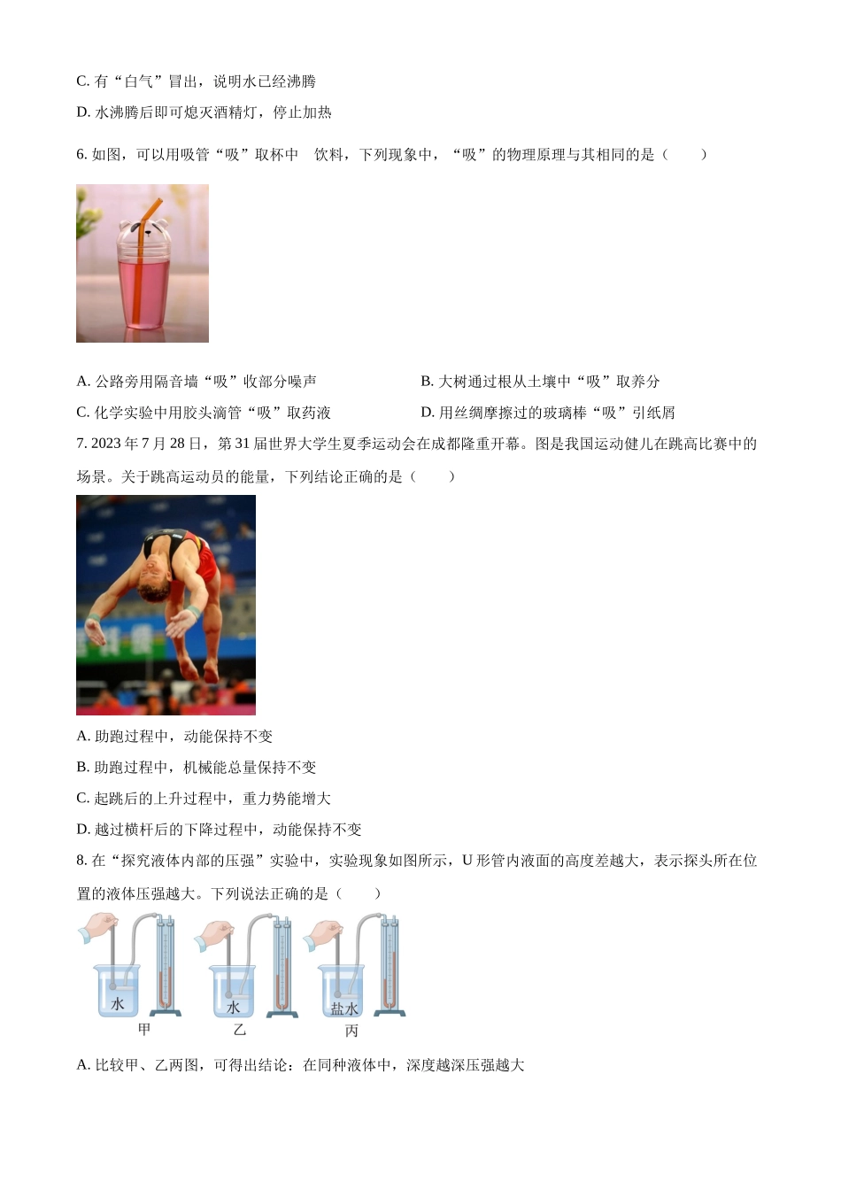 2024年四川省成都市中考物理试题（原卷版）.docx_第2页