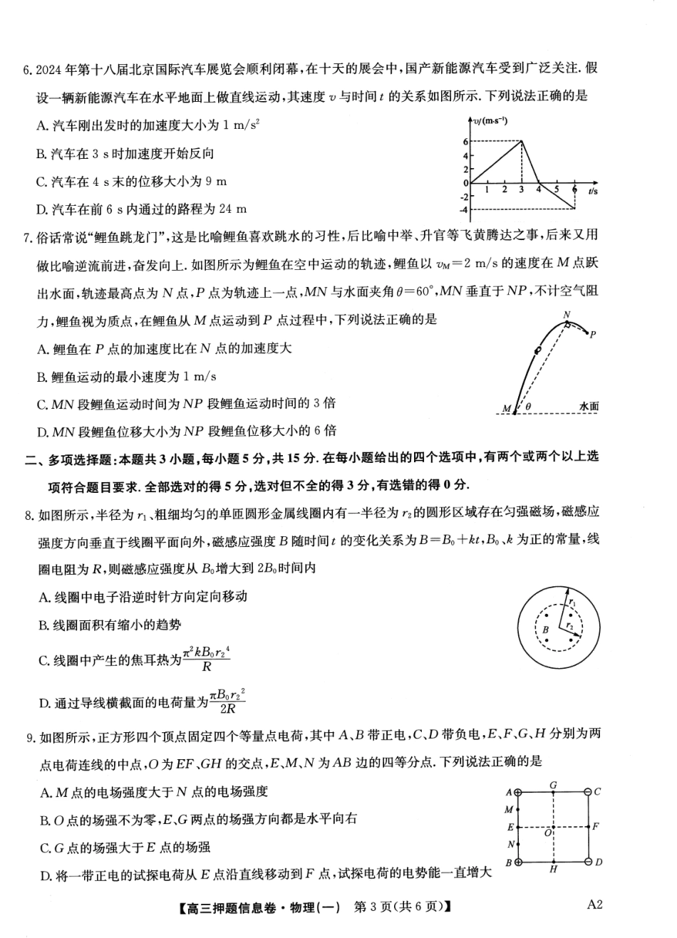 2025版百师联盟高考《信息押题卷》信息卷一 物理试卷-.pdf_第3页