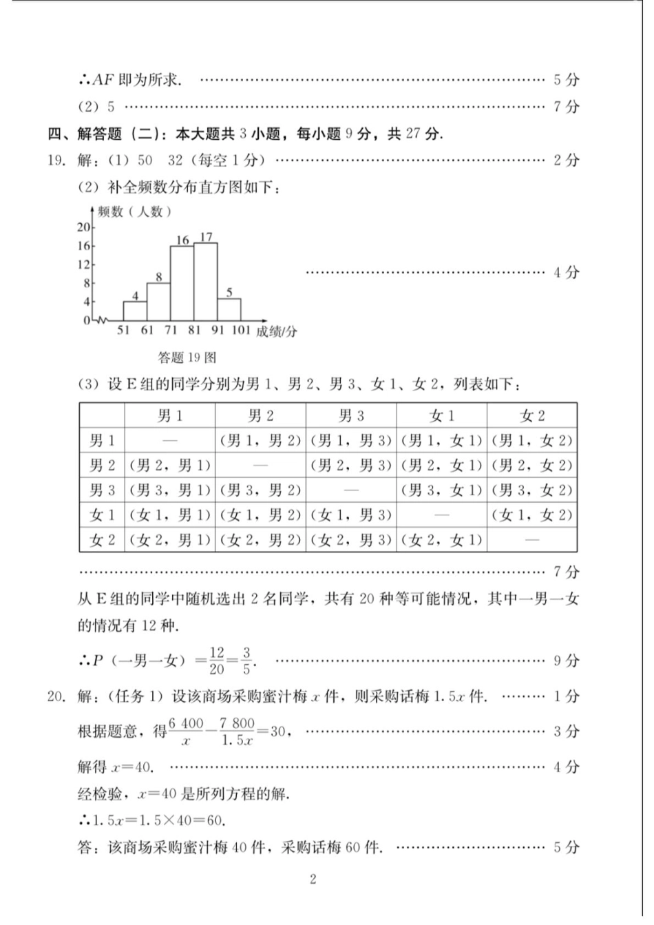 2025年广东省汕尾市九年级数学中考二模答案.pdf_第2页