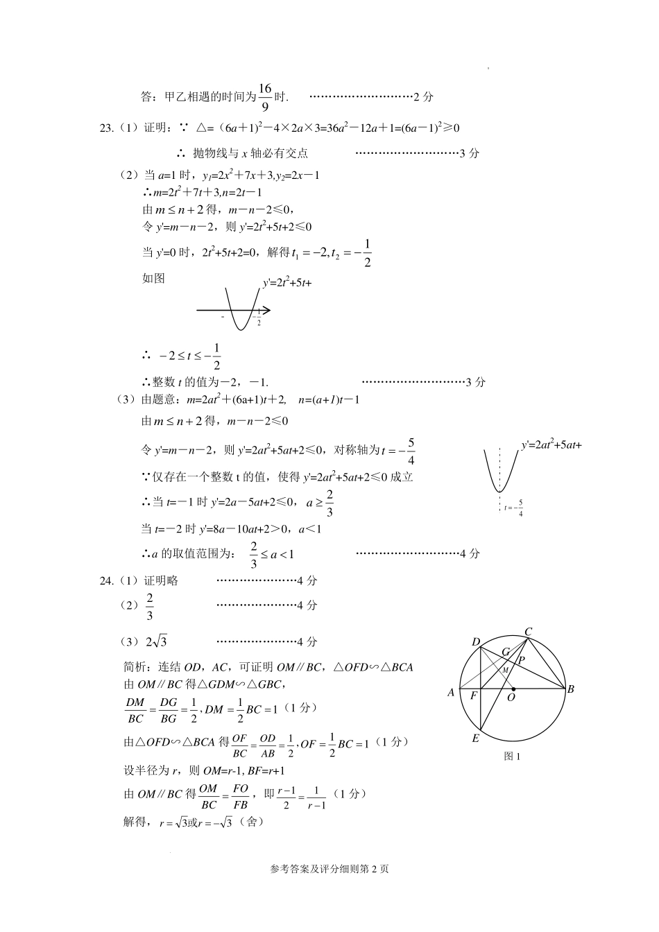 2025年浙江金华市婺城区中考二模数学答案.pdf_第2页