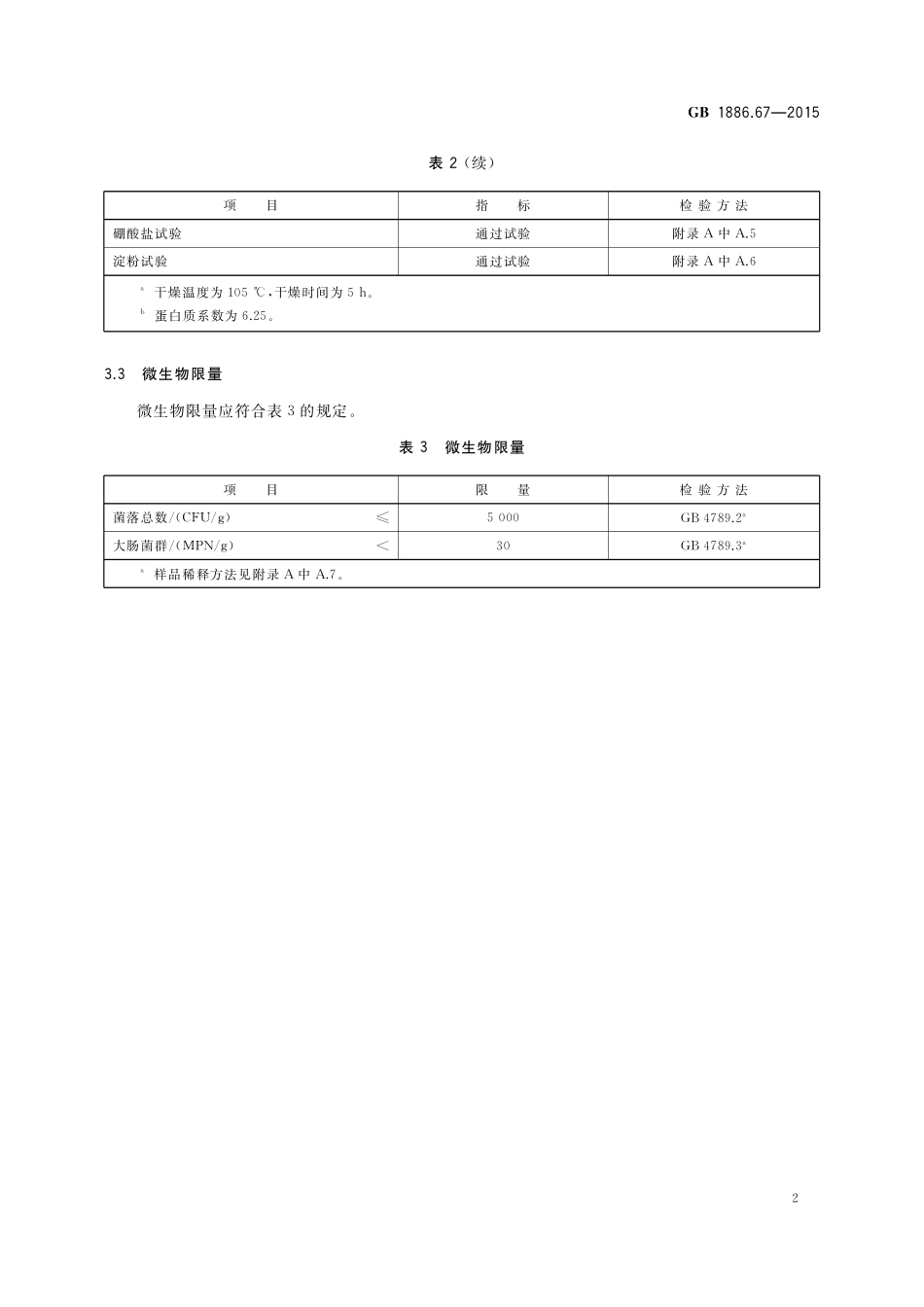 GB 1886.67-2015 食品安全国家标准 食品添加剂 皂荚糖胶.pdf_第3页