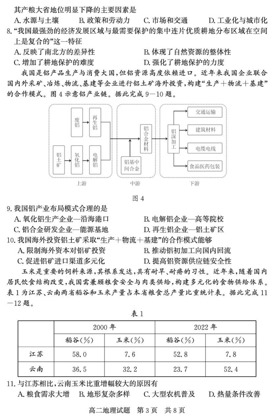 山东省济宁市兖州区2024-2025学年高二下学期期中质量检测地理试卷.pdf_第3页