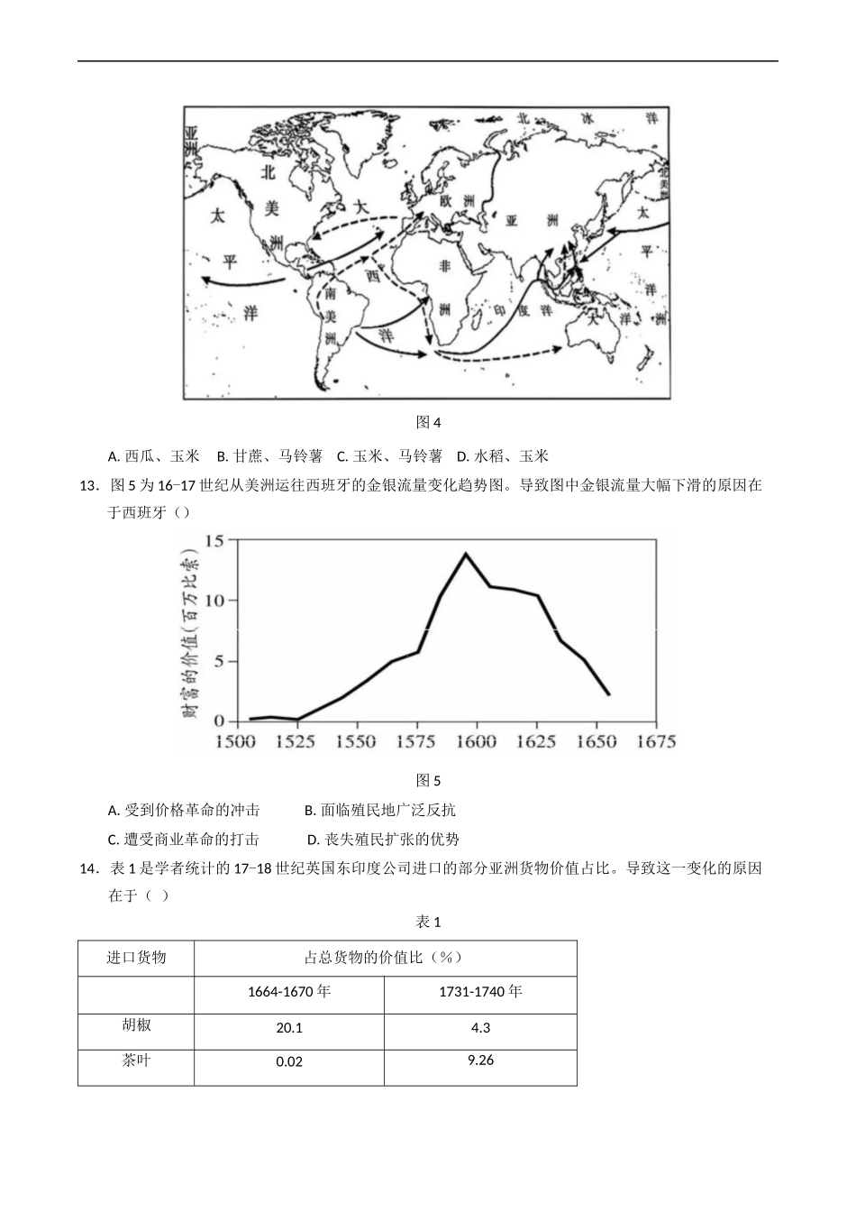 山东省济宁市兖州区2024-2025学年高一下学期期中质量检测历史试题（含答案）.docx_第3页