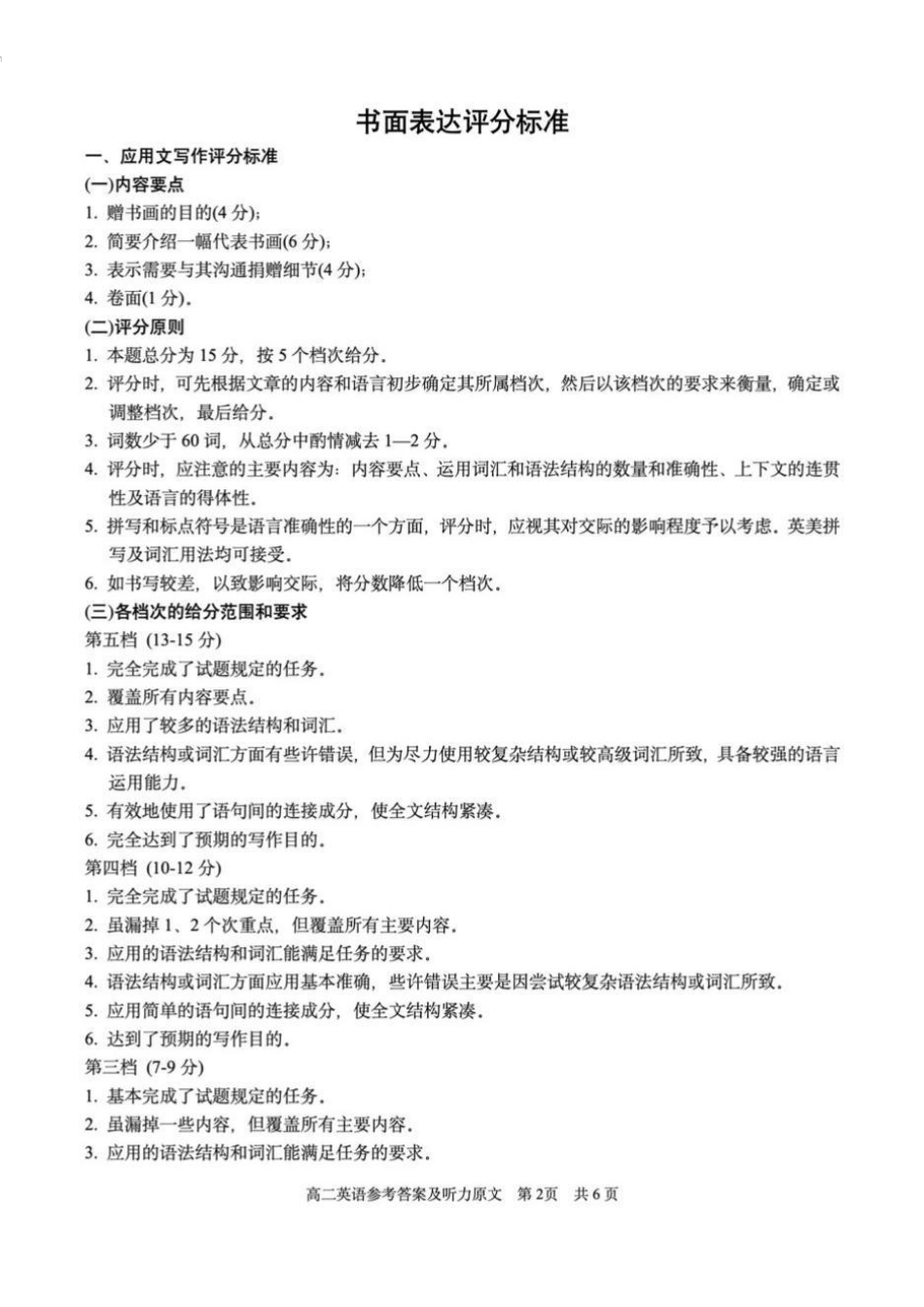 【英语答案】苏州市2024-2025学年高二上学期期中考试.pdf_第2页