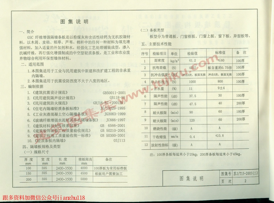 苏JT15-2005(二) 轻质板墙构造图集（二）－GSC纤维增强隔墙条板.pdf_第3页