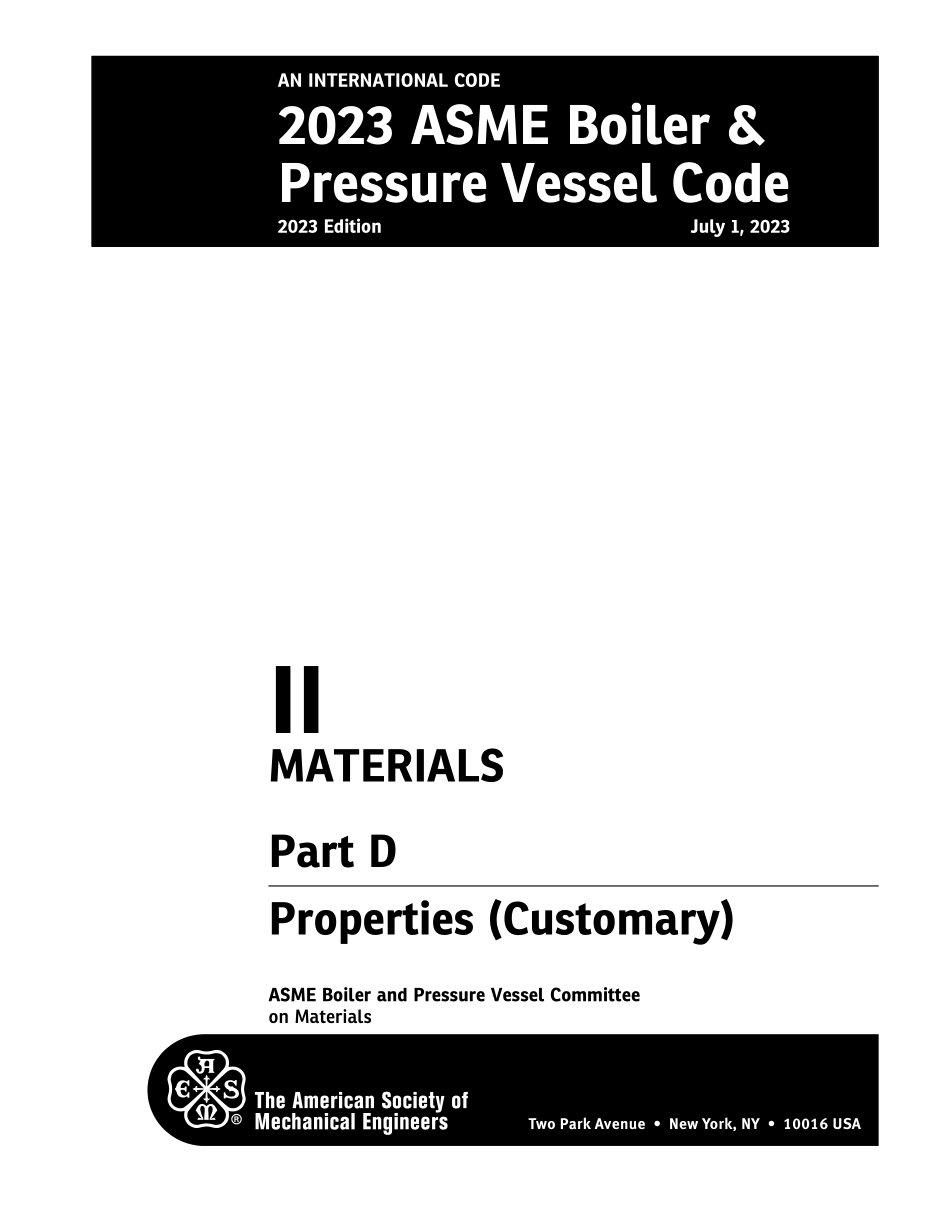 ASME BPVC 2023 Section II part D (customary)材料 D部分 特性（常规）（英文版）.pdf_第3页