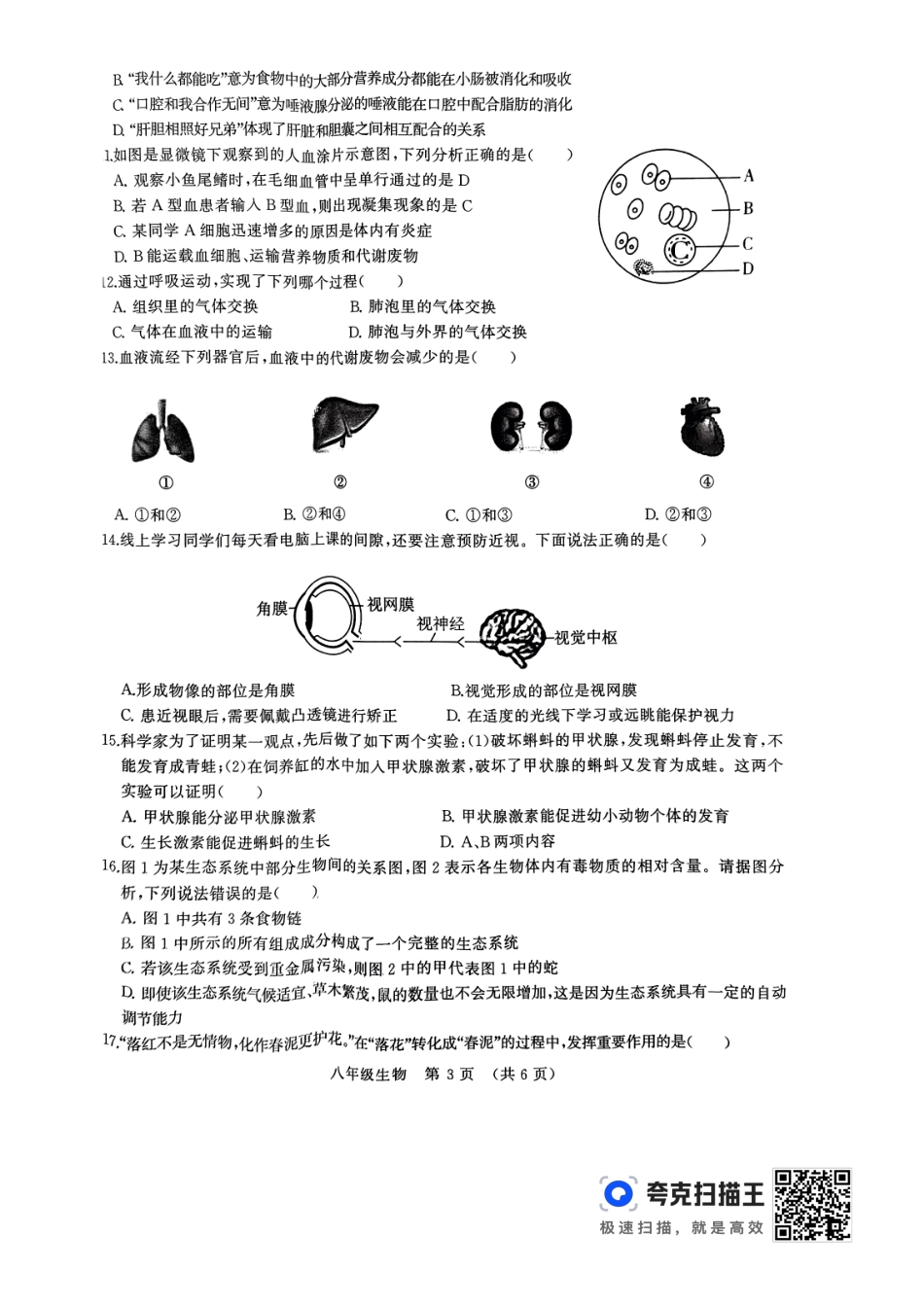 5.2024年许昌市第一次中招模拟考试.pdf_第3页