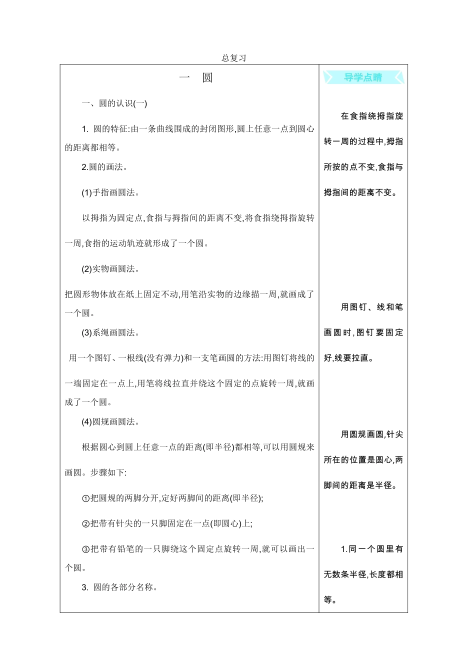 六年级上册数学北师版知识要点.pdf_第1页