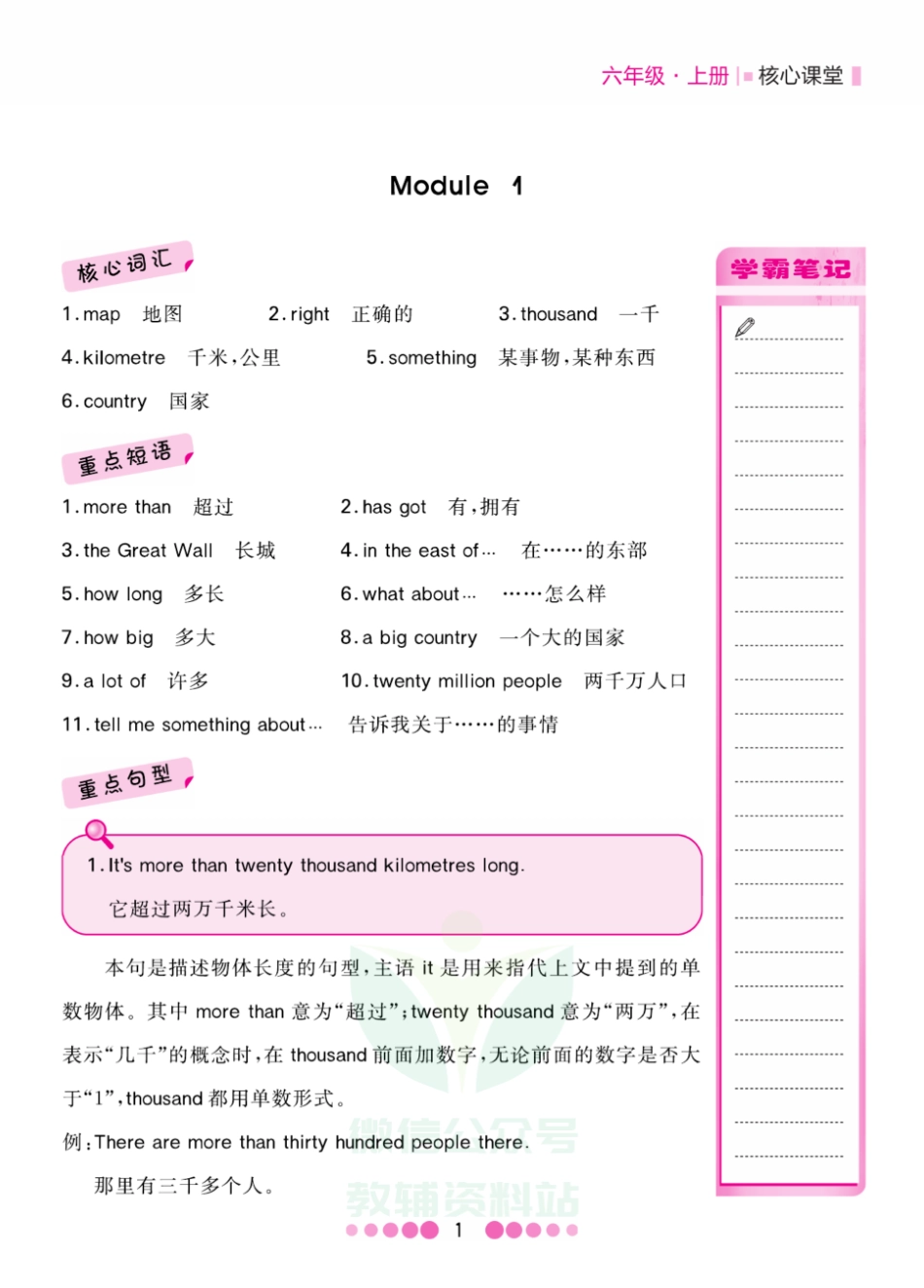 六年级上册英语外研三起点知识清单.pdf_第1页