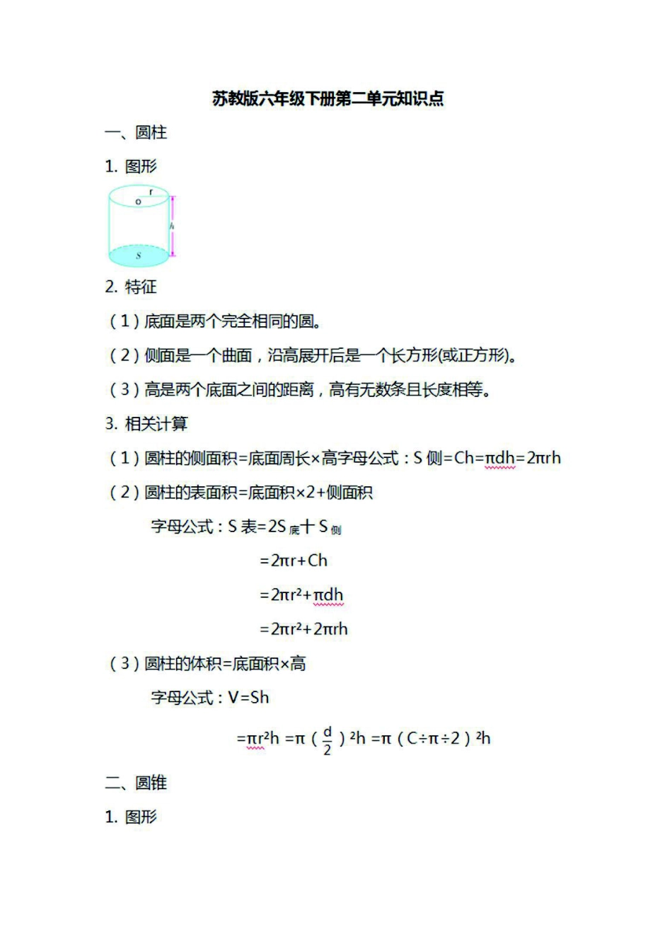 六年级下册数学苏教版知识要点汇总.pdf_第2页