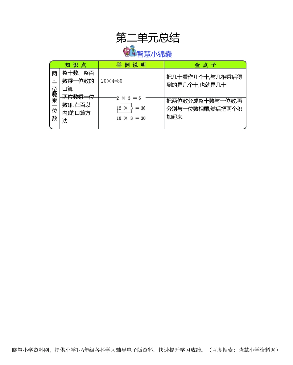 三年级上册数学冀教版知识要点.pdf_第2页