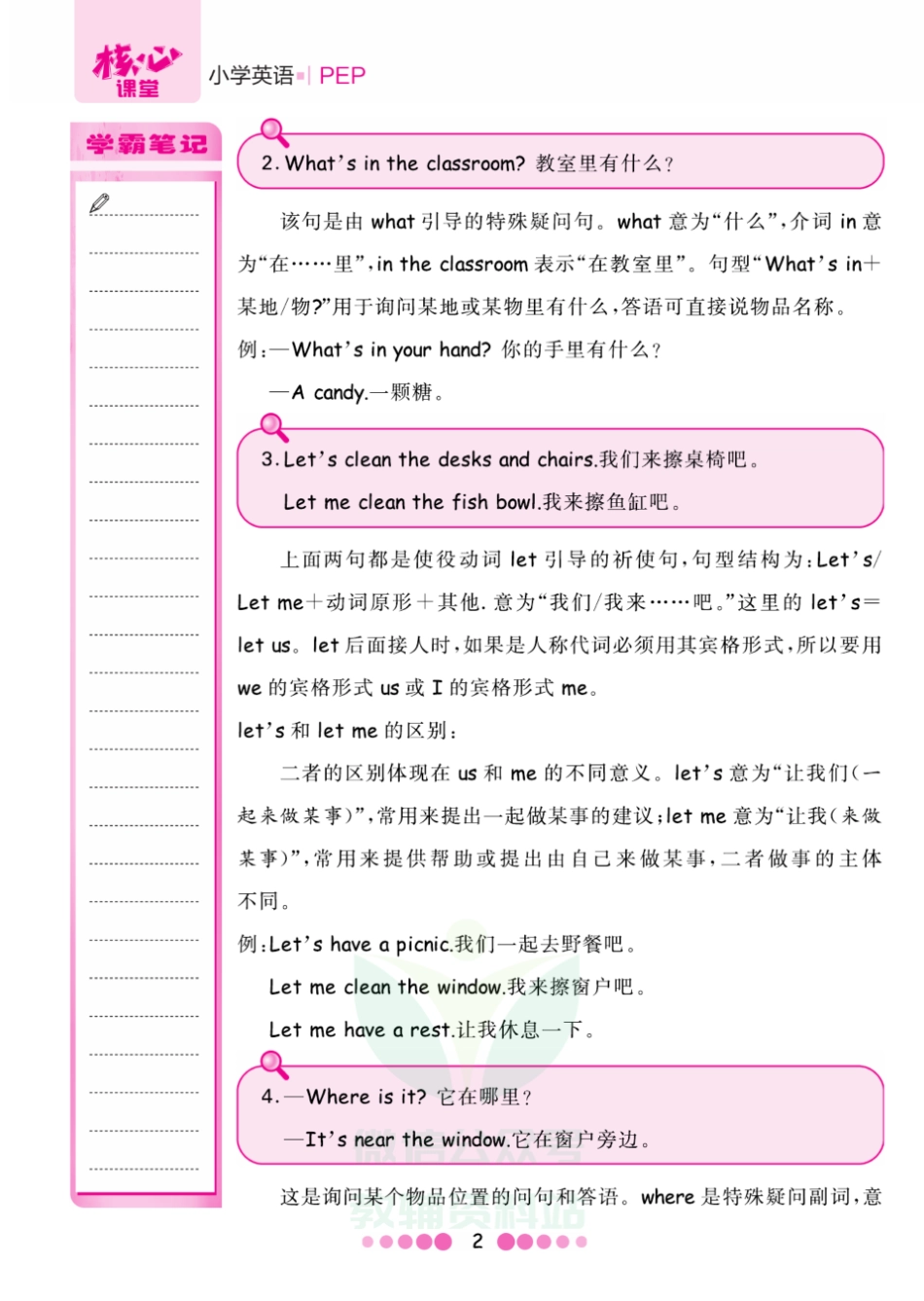 四年级上册英语人教PEP版知识清单.pdf_第2页