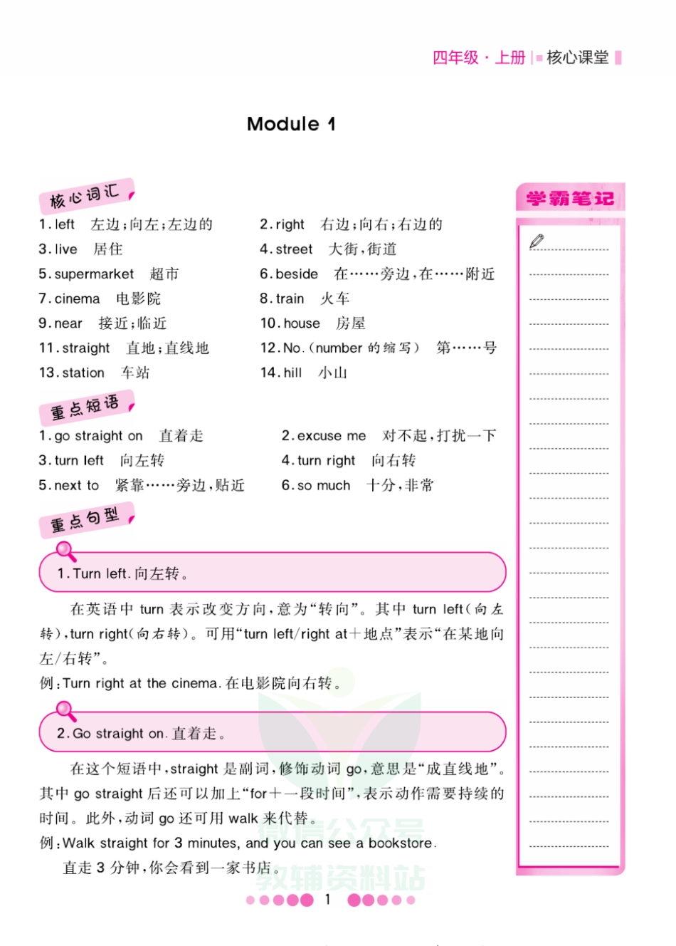 四年级上册英语外研三起点知识清单.pdf_第1页
