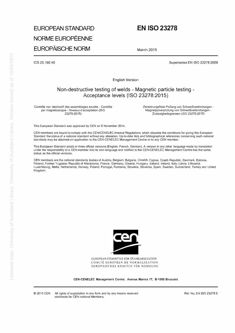 BS EN ISO 23278 2015 焊接的无损检测-磁粉检测-验收等级（英文版）.pdf_第3页