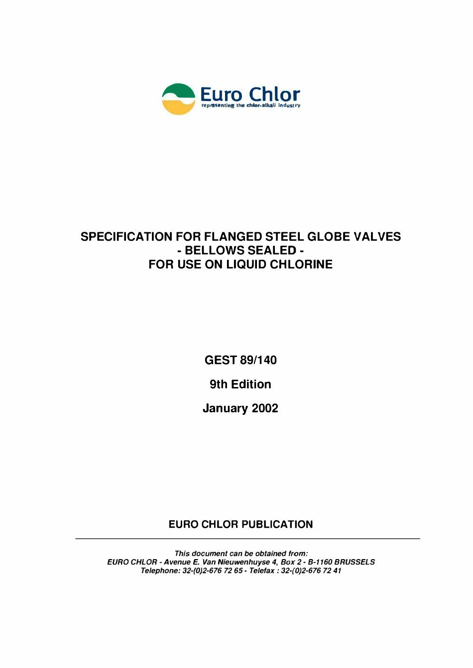 【精品】GEST 89 140 Edition 9 欧洲氯气截止阀标准.pdf_第1页