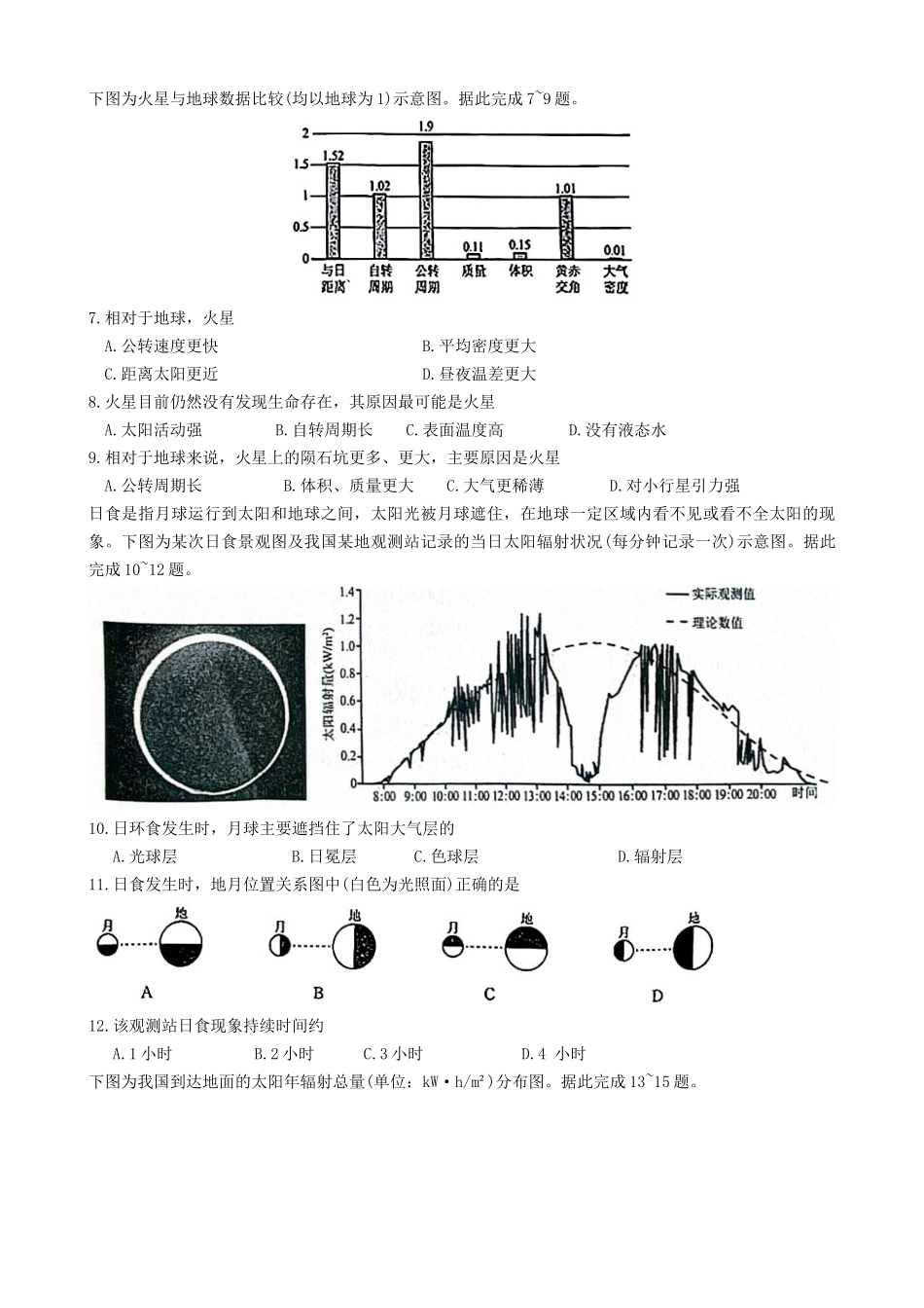 辽宁省县域重点高中协作体2024~2025学年高一上学期10月质量监测试题 地理试卷.docx_第2页