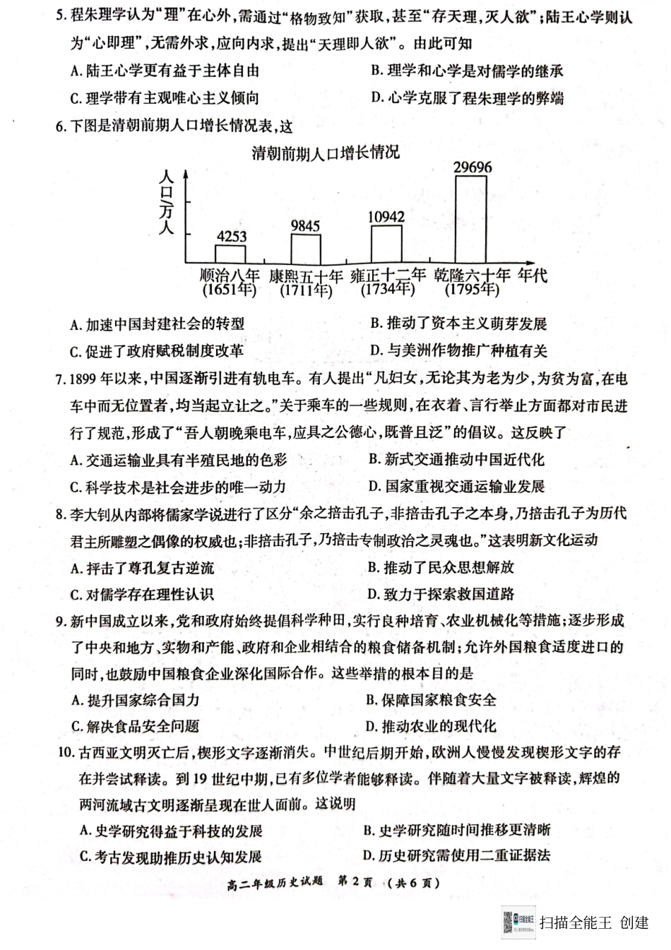 河南省南阳市六校联考2024-2025学年高二上学期12月月考历史试题.pdf_第2页