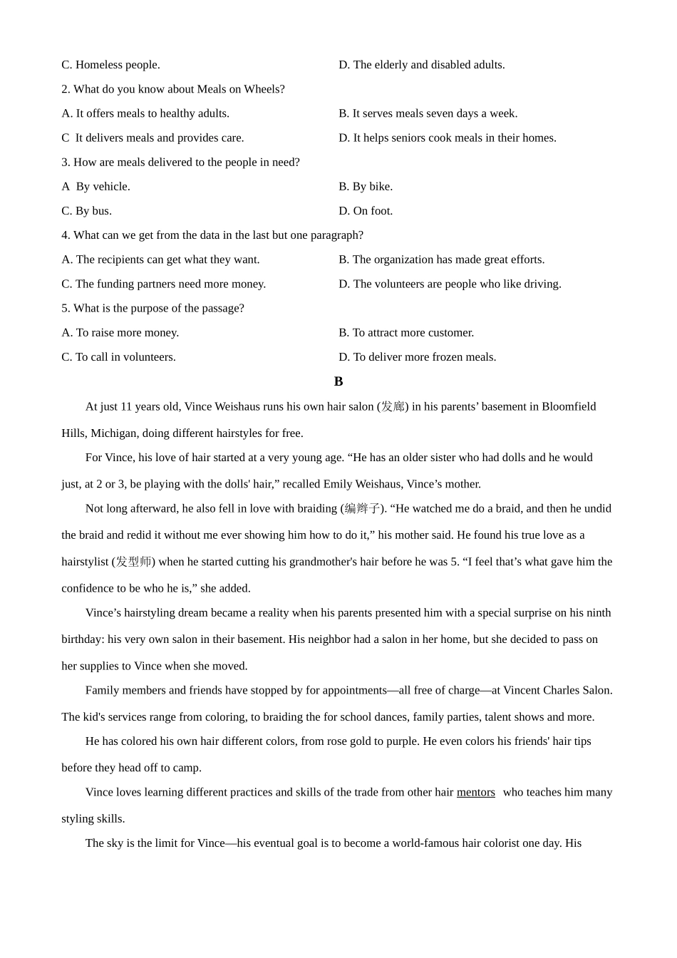 2021年1月辽宁省普通高中学业水平合格性考试英语试题（原卷版）.doc_第2页