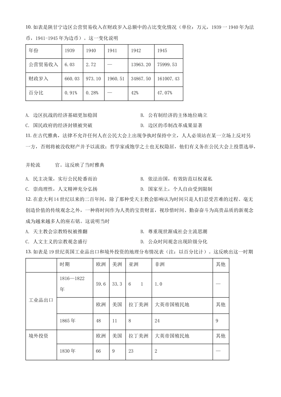 2022年广西壮族自治区学业水平考试押题预测卷 (一)历史试题（原卷版）.docx_第3页