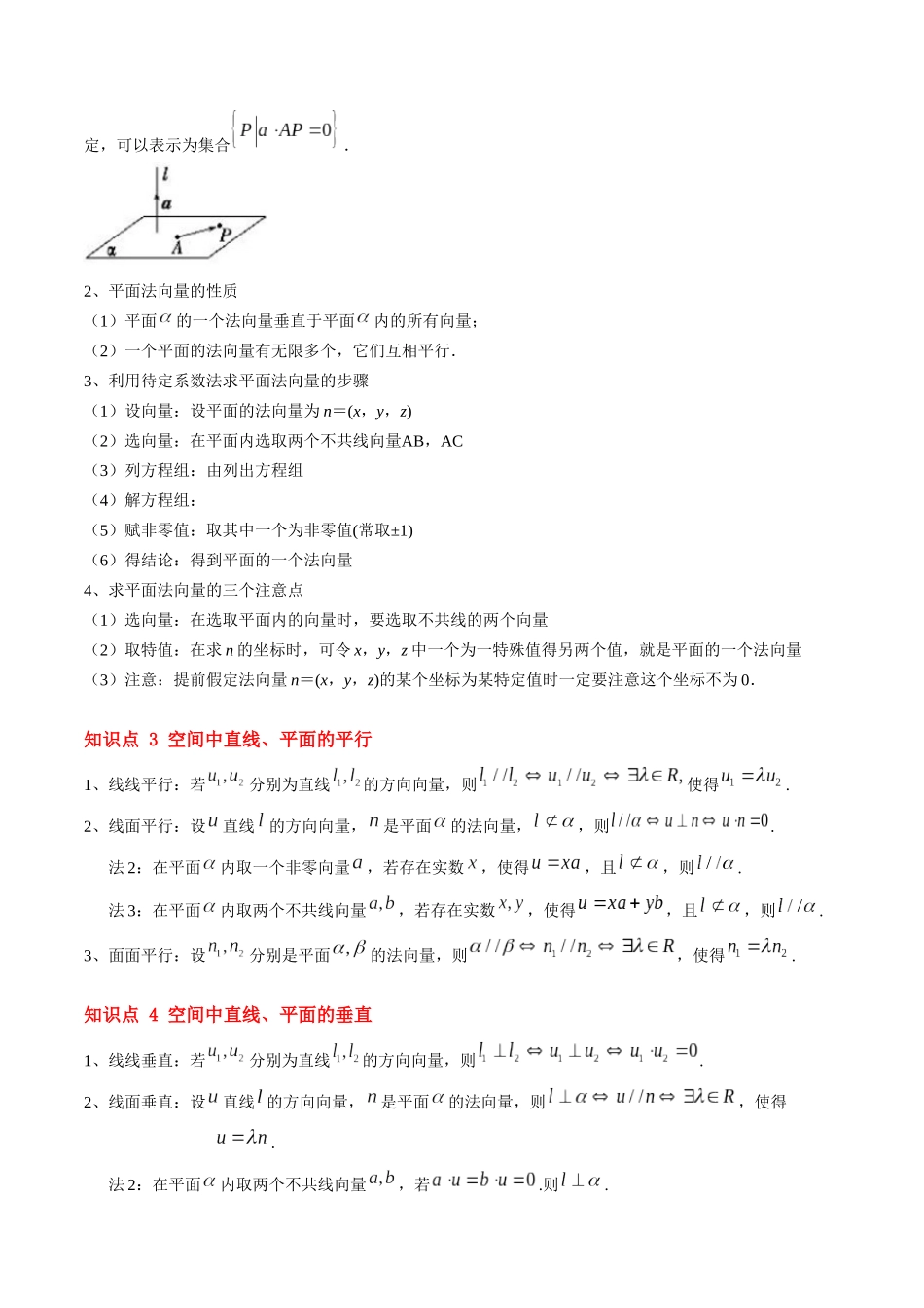 第05讲 用空间向量研究直线、平面的位置关系（思维导图+4知识点+6考点+过关检测）（原卷版）.docx_第3页