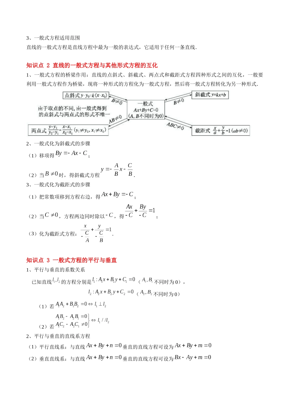 第11讲 直线的一般式方程（思维导图+3知识点+6考点+过关检测）（原卷版）.docx_第2页