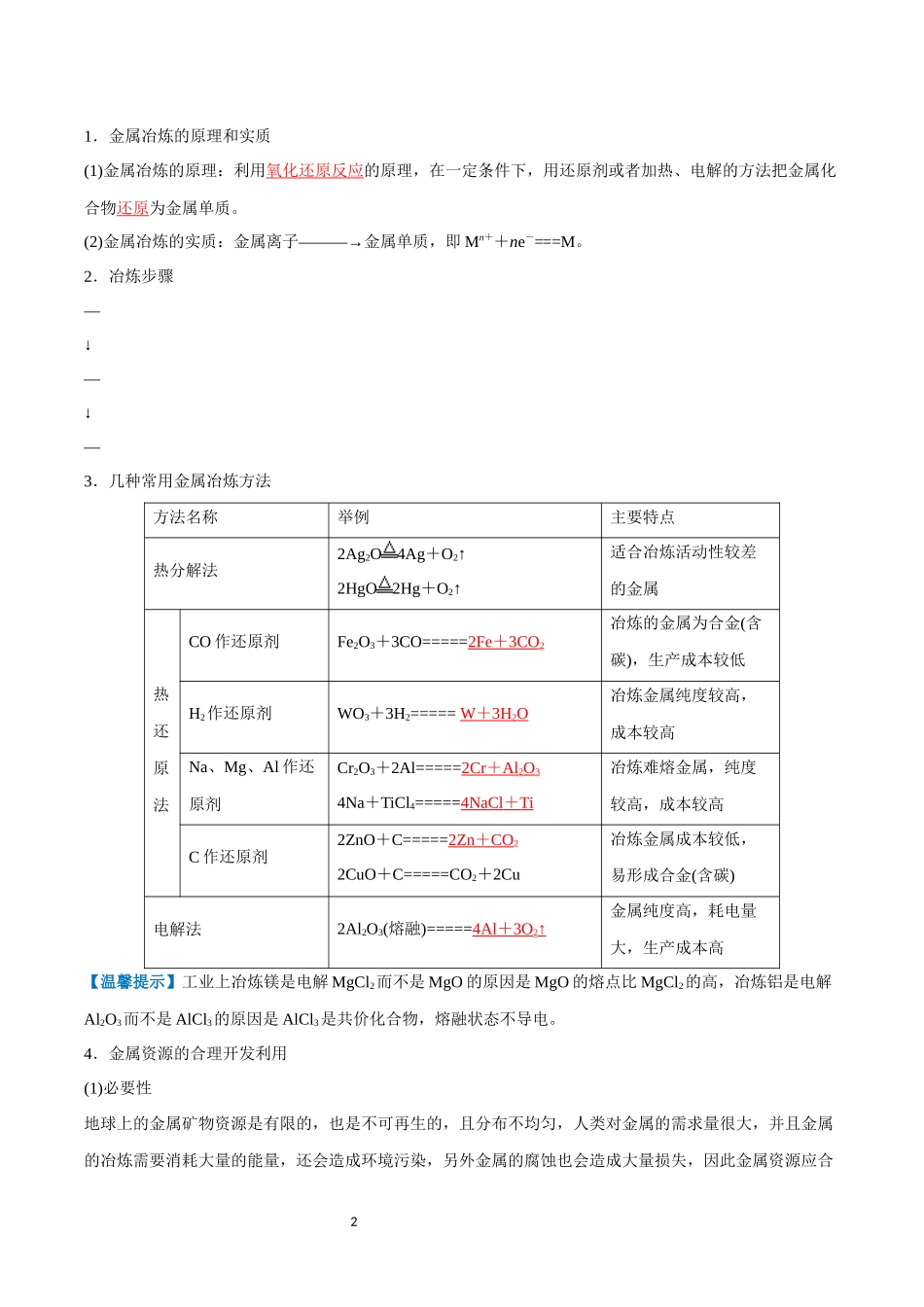 第21讲 化学与可持续发展-【学考复习】2024年高中化学学业水平考试必备考点归纳与测试（新教材专用）（解析版）.docx_第2页