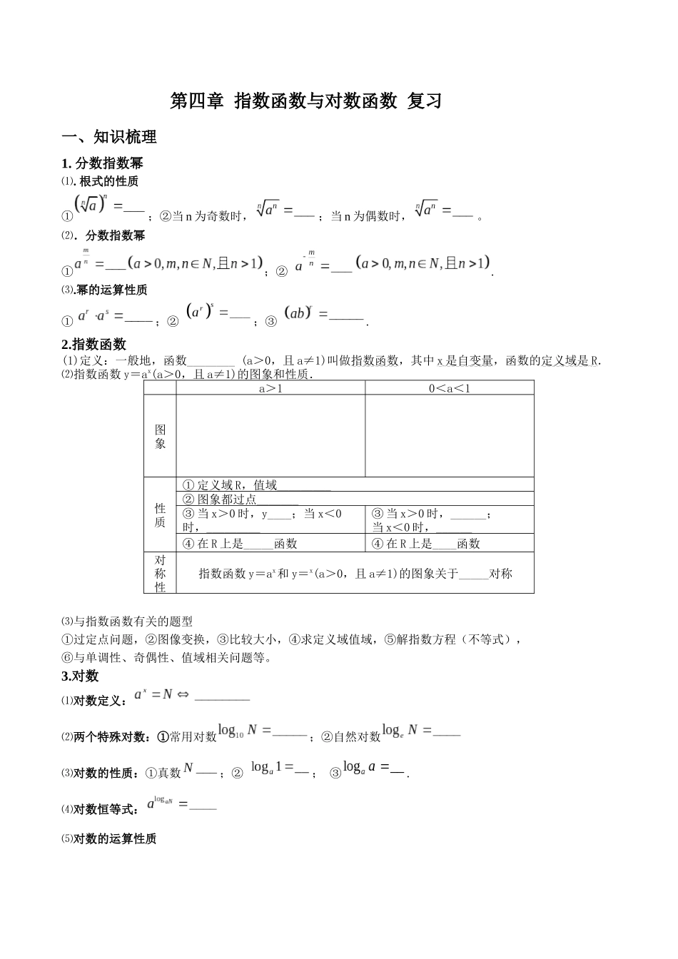 第四章 指数函数与对数函数（原卷版）.docx_第1页