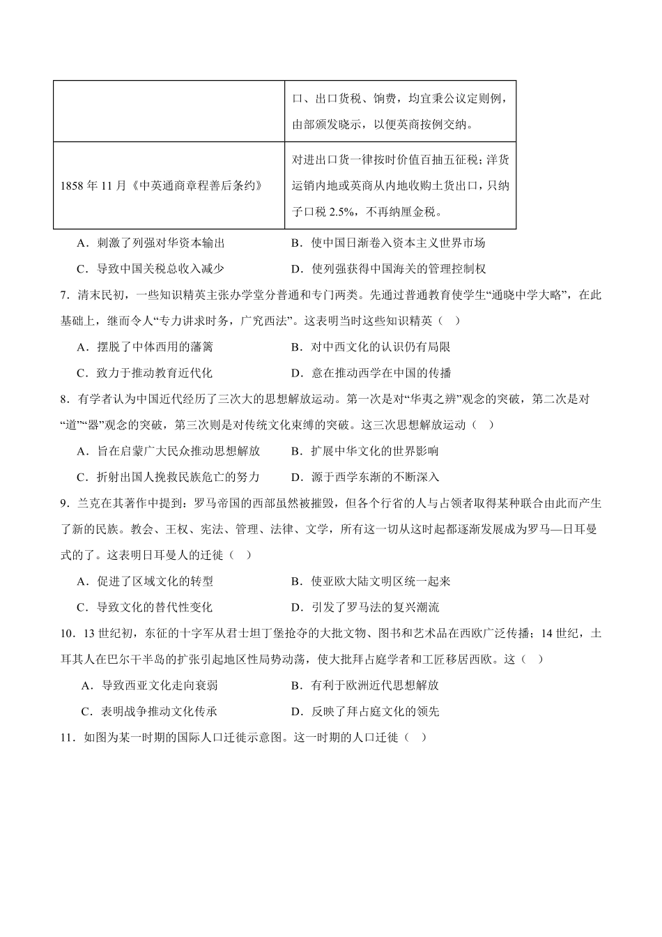 山东省名校考试联盟2024-2025学年高二下学期期中考试 历史含答案.pdf_第2页