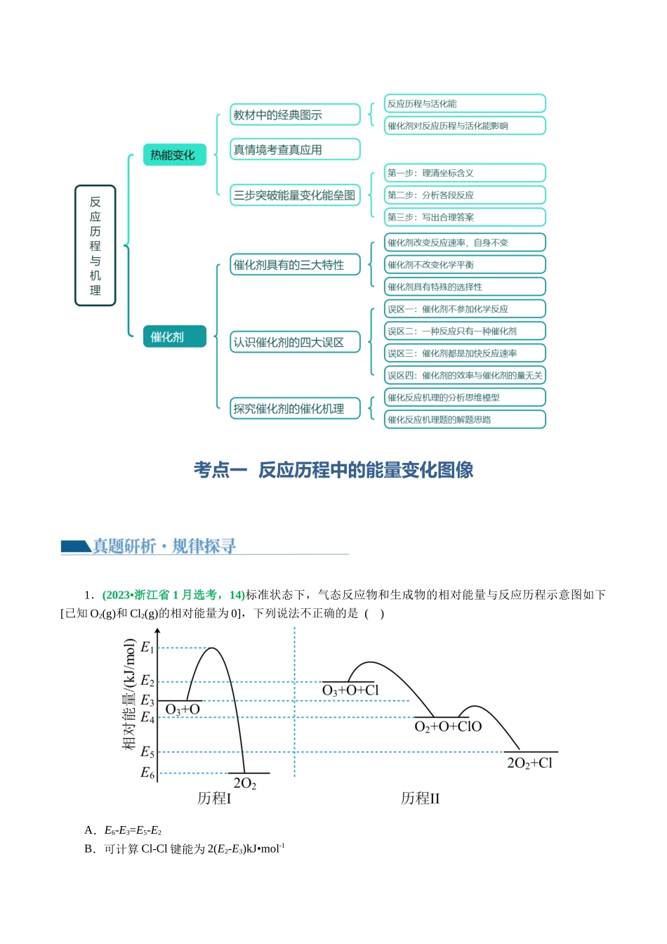 重难点突破  反应机理的图象分析与应用(解析版)-高考化学二轮复习讲练测.docx_第3页